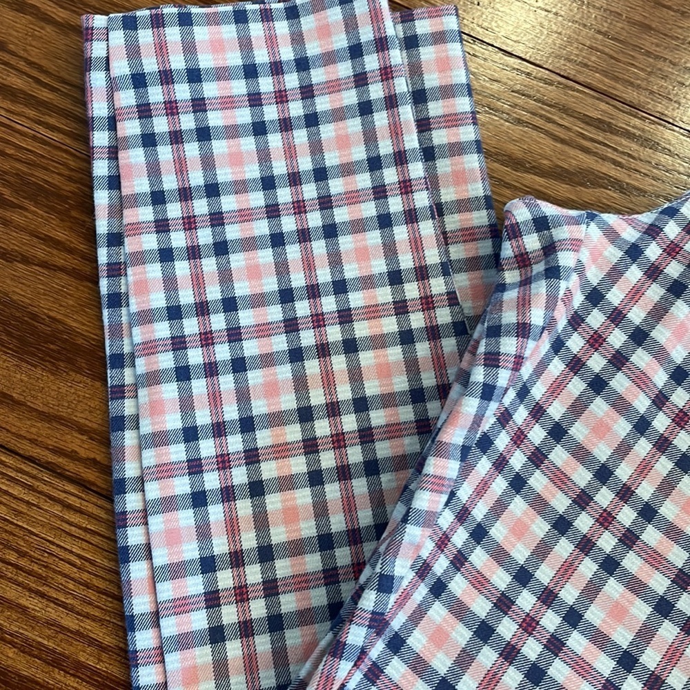 GAP women’s Gingham slim city crop ankle crop pants pink blue pockets size 2 - Picture 12 of 13